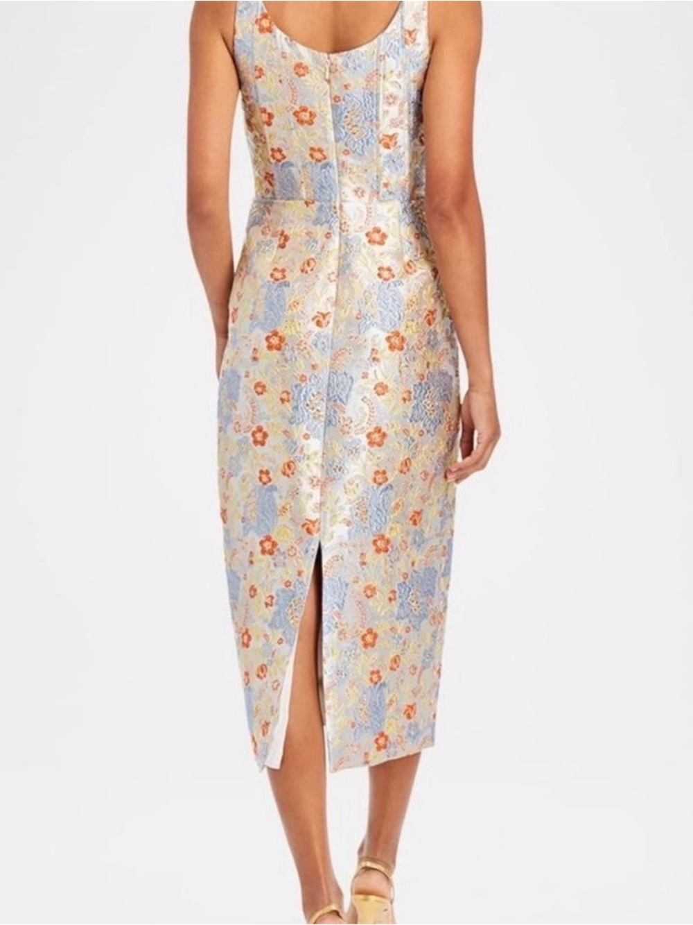 Mestiza Champagne Floral Jacquard Midi Dress - Picture 3 of 3